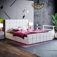 Valentina 5ft King Size Fabric Ottoman Bed Frame, Light Grey Velvet, 200 x 150 cm