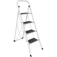 Step Ladder With Anti-Slip Mat Heavy Duty Steel Folding Portable, 4-Step