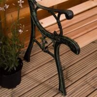 Garden Bench 3 Seater Outdoor Solid Wood & Iron Bench, Rose
