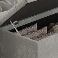 Valencia Storage Ottoman Bench Bedding Blanket Box Hallway Bedroom Chest, Crushed Velvet Silver