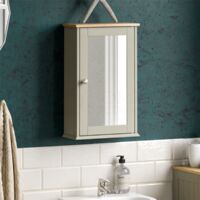 Priano 1 Door Bathroom Cabinet Mirrored Wall Mounted Cabinet, Grey