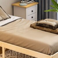 Milan 3ft Single Solid Pine Wood Bed Frame, Low Foot End, Pine, 190 x 90 cm