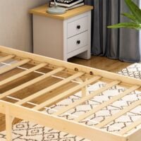 Milan 3ft Single Solid Pine Wood Bed Frame, Low Foot End, Pine, 190 x 90 cm
