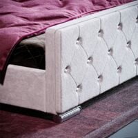 Arabella 4ft6 Double Fabric Bed Frame, Light Grey Velvet, 190 x 135 cm
