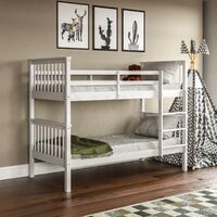 Milan 3ft Single Solid Pine Wood Detachable Bunk Bed, White