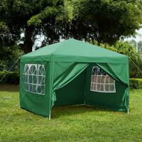 2.5x2.5m Pop Up Gazebo With Sides Outdoor Garden Heavy Duty Party Tent, Green