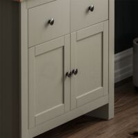 Arlington Sideboard 2 Drawer 2 Door Cabinet Cupboard Storage, Grey
