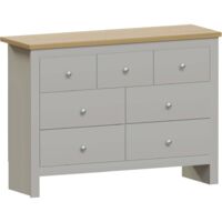 Arlington 7 Drawer Chest of Drawers Bedroom Storage Furniture, Grey