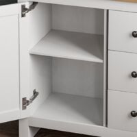 Arlington Sideboard 3 Drawer 1 Door Cabinet Cupboard Storage, White