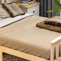 Milan 4ft6 Double Solid Pine Wood Bed Frame, High Foot End, Pine, 190 x 135 cm