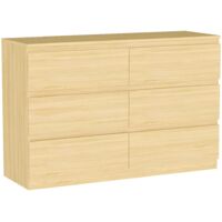 Denver 6 Drawer Chest of Drawers Bedroom Storage Furniture, Pine