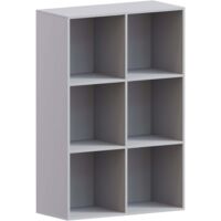 Durham 6 Cube Bookcase Shelf Wooden Display Storage Rack Free Standing Shelf Unit, Grey-0-Baskets