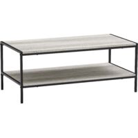 Brooklyn Coffee Table Sofa Side End Shelf Display Unit Living Room Furniture, Grey