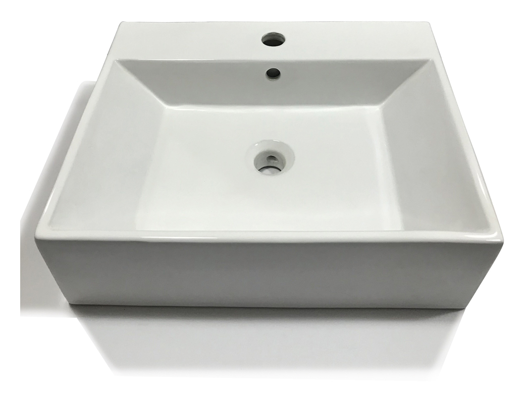 Lavabo da appoggio ceramica bianco lavandino lavello arredo 2 misure misure  41x41x15 cm - confezione 1