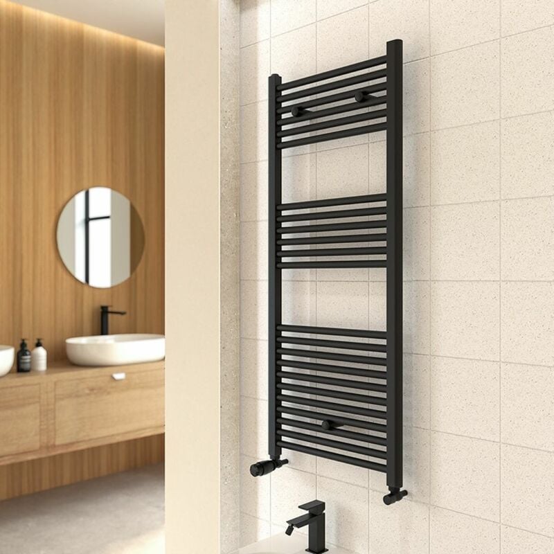 Termoarredo scaldasalviette idraulico 500x770x30 mm nero opaco