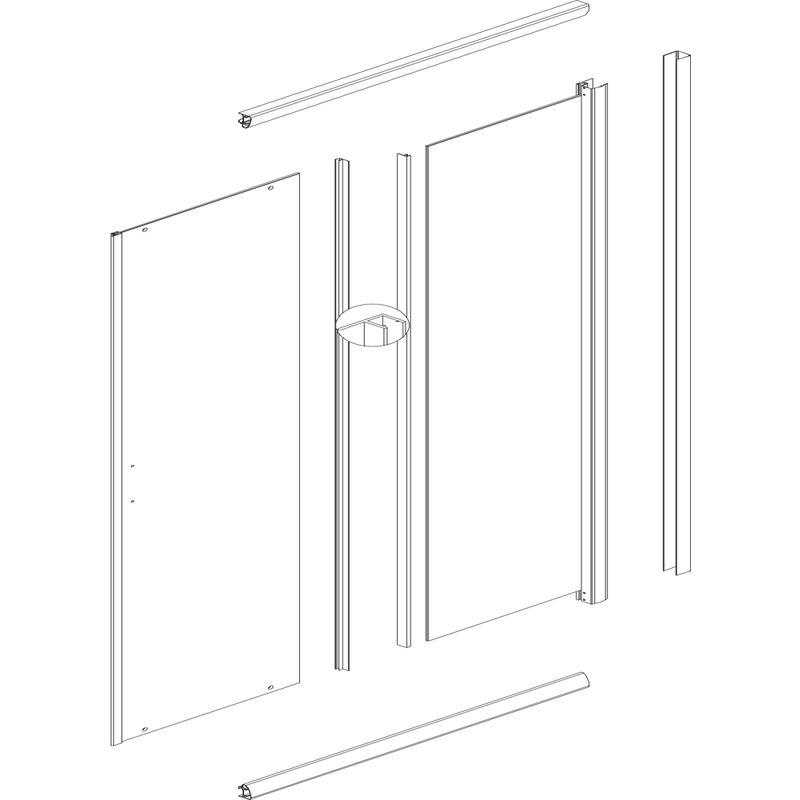 Ogomondo box doccia corner due ante cristallo temprato trasparente misure  67-70x67-70xh190 cm - confezione 1