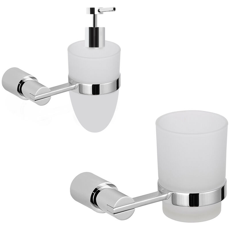 Set 2 pezzi accessori da bagno orchidea 002 ottone cromato