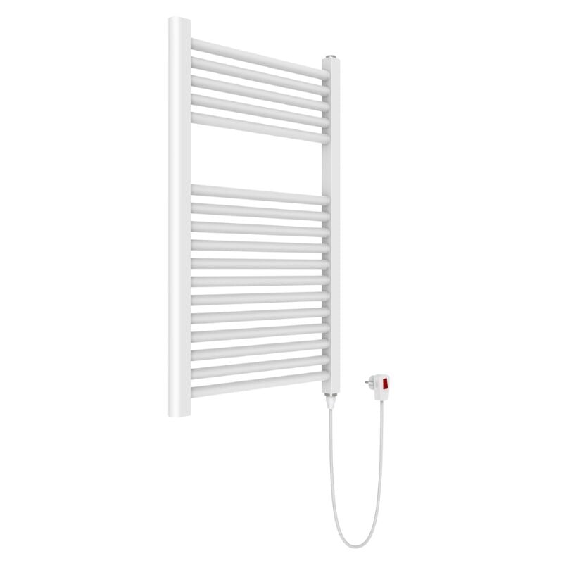 Termoarredo bagno scaldasalviette elettrico calorifero termosifone bianco  lucido finitura- bianco lucido - misure h1800xl600xi550 mm - confezione 1