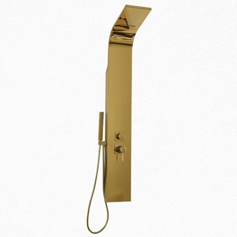 Colonna doccia attrezzata flower oro in acciaio gold con cascata h150xl20xp44 confezione 1