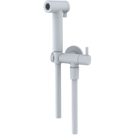 Idroscopino wc doccetta ottone portatile shutoff monogetto con leva ogomondo kit finitura- bianco opaco tondo - confezione 1