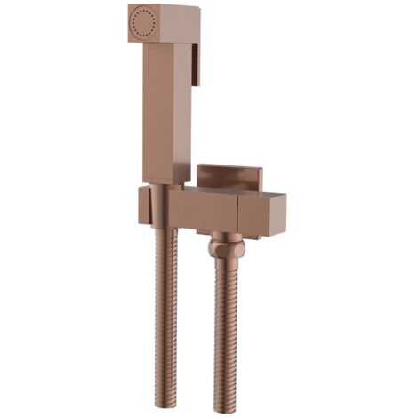 Idroscopino wc doccetta ottone portatile shutoff monogetto con leva ogomondo kit finitura- oro rosa quadro - confezione 1