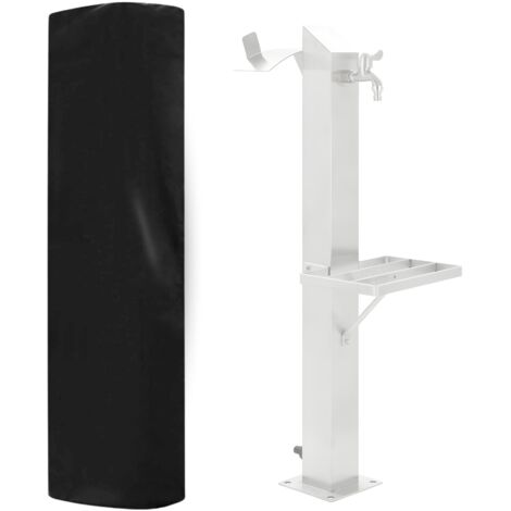 Fontana da giardino a colonna esterno in acciaio inox con cover impermeabile  modello magnolia - confezione 1