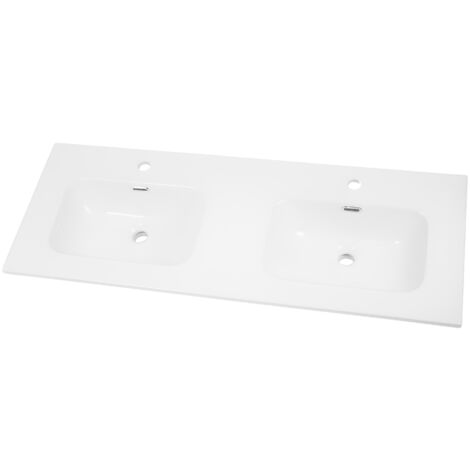 Lavabo ad incasso in ceramica bianco lucido per mobili bagno misure 121x46 cm - confezione 1