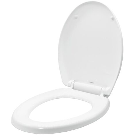 Sedile wc copri water tavoletta vaso universale bianco polipropilene pp sistema soft closing bagno pezzi 1