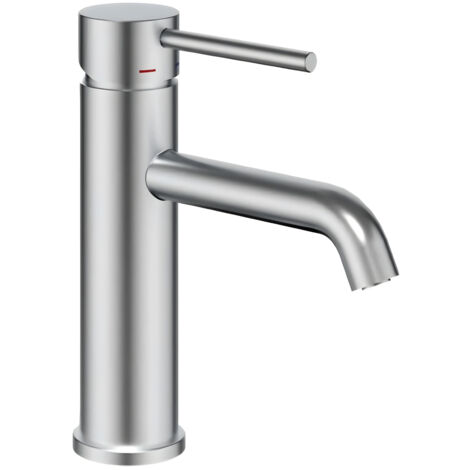 Rubinetto lavabo monocomando jazz ottone montag rapido nickel spazzolato piletta