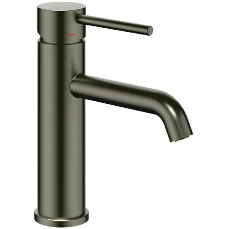 Rubinetto lavabo monocomando jazz ottone montaggio rapido antracite e piletta