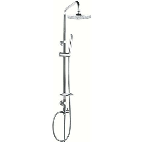 Colonna doccia attrezzata 025 ottone cromato soffione tondo doccetta  materiale staffe a parete staffe in ottone - pezzi 1