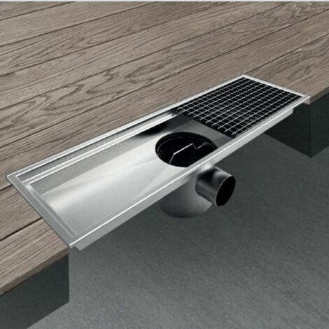 AICA ITALY Canaletta scarico doccia 100cm canalina scarico acciaio inox per  box doccia a pavimento C tipo griglia
