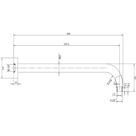 Braccio Prolunga Doccia PDPBath In Ottone Cromato 38,1 Cm: Regolabile In Altezza Con Attacco Universale G1/2 - 2