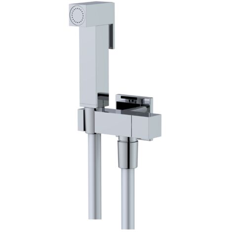 Idroscopino wc doccetta ottone portatile shutoff monogetto con leva ogomondo kit finitura- cromato quadro - confezione 1