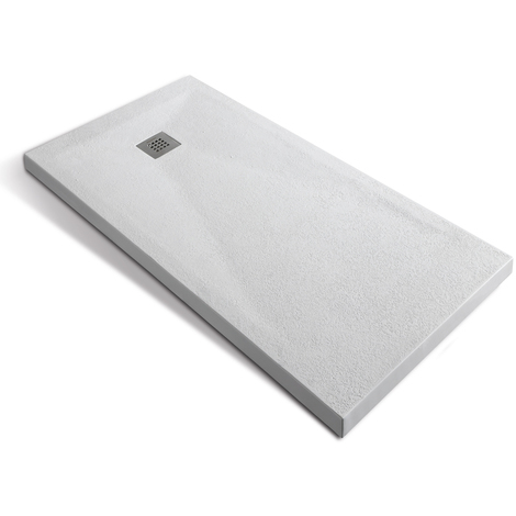 OFFERTA, PIATTO DOCCIA BIANCO 90X120 CM IN MINERAL MARMO CON GRIGLIA E  PILETTA DI SCARICO