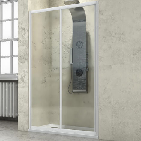Porta doccia scorrevole Newplus 137-141 cm in vetro trasparente