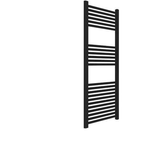Termoarredo bagno scaldasalviette acciaio radiatore calorifero termosifone nero opaco misure h1200xl600xi550 23 tubi - confezione 1