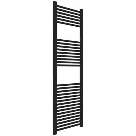 Termoarredo bagno scaldasalviette acciaio radiatore calorifero termosifone nero opaco  misure h1500xl500xi450 30 tubi - confezione 1