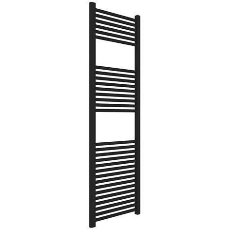 Termoarredo bagno scaldasalviette acciaio radiatore calorifero termosifone nero opaco  misure h1500xl600xi550 30 tubi - confezione 1