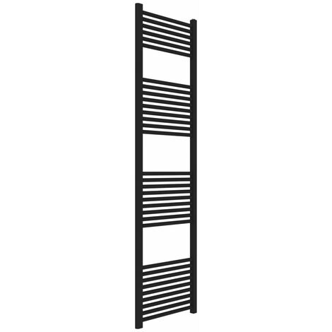Termoarredo bagno scaldasalviette acciaio radiatore calorifero termosifone nero opaco  misure h1800xl500xi450 33 tubi - confezione 1