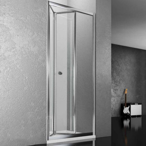 Porta doccia a soffietto book per nicchia con apertura totale cristallo  temprato trasparente misure 66-70xh190 cm trasparente - confezione 1