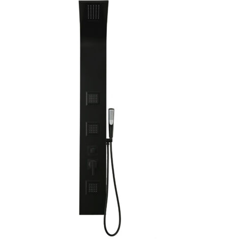 Colonna doccia night nero opaco 3 getti idro lombari e cascata h140xl20  confezione 1