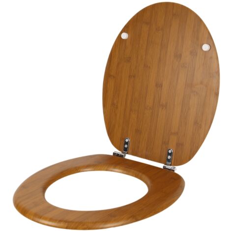 Ogomondo sedile copri water universale bamboo mdf legno pesante acero scuro (1/5)