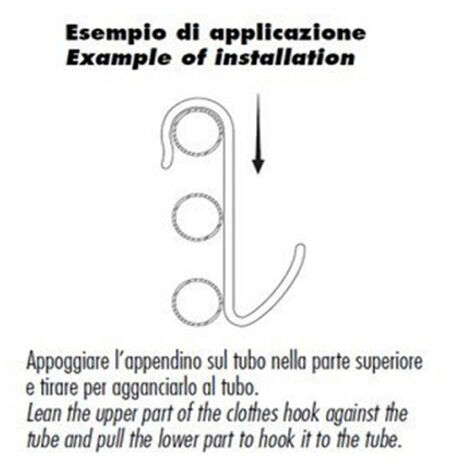 Pika shop 6 pz appendino per termoarredo tubo orizzontale modello hook  azzurro