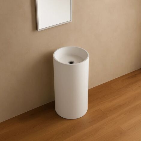 Lavabo free standing klaus artificial stone bianco opaco matt confezione 1