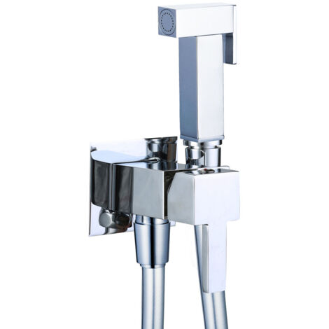 Ogomondo kit idroscopino acqua calda e fredda shut-off azionamento a leva ottone finitura- cromato quadro - confezione 1