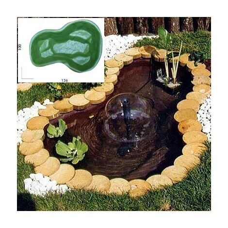 Laghetto Da Giardino Green Bamboo 220 Litri - 136x100x40 Cm, Colore Verde Antialghe, Made In Italy - Foto 10