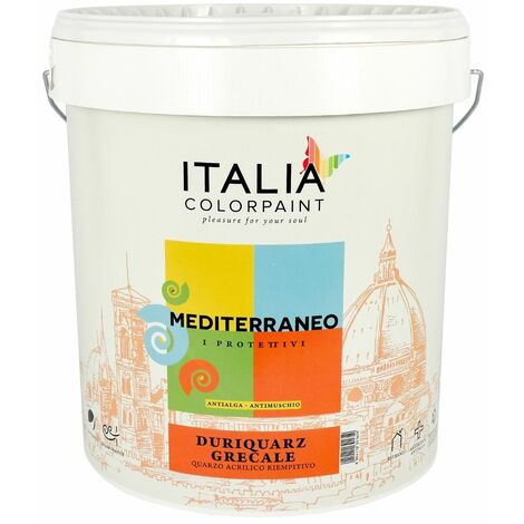 Duriquarz grecale idropittura quarzo acrilico protettivo antialga antimuffa tinta bianco - contenuto litri 14 - confezione 1