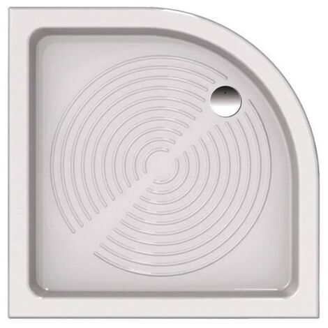 Piatto doccia in porcellana altezza 10 cm bianco quadrato o rettangolare o semicircolare misura l90 x p90 x h10 cm semicircolare - confezione 1