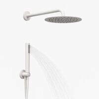 Set per doccia soffione tondo in acciaio inox 250 millimetri color bianco opaco finitura- bianco opaco tondo - confezione 1